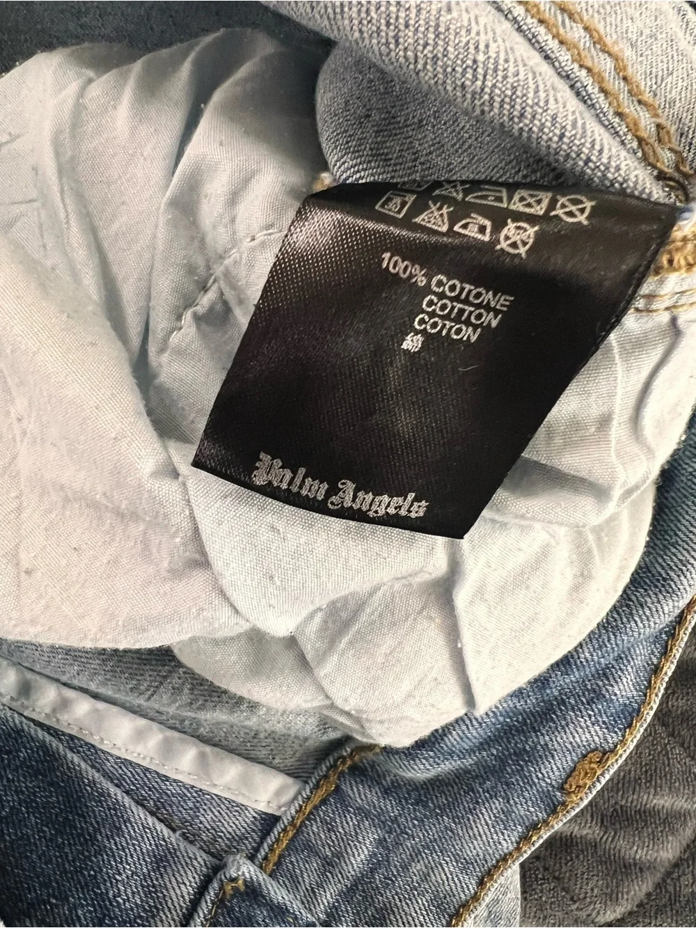 Palm Angel Jeans Men’s Size 36 Skinny Light Wash Logo Spell Out Designer
